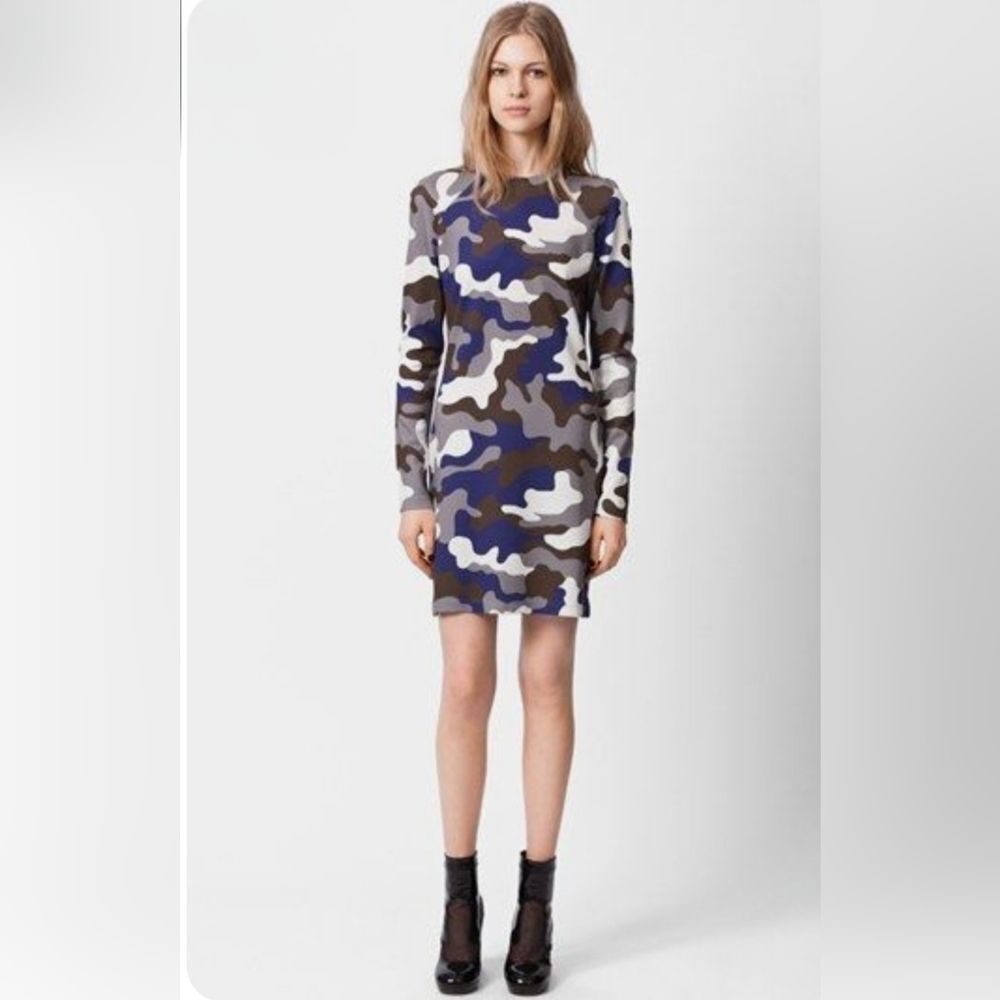 Christopher Kane Purple Camo Print Bodycon Mini Dress Size Large Edgy Streetwear